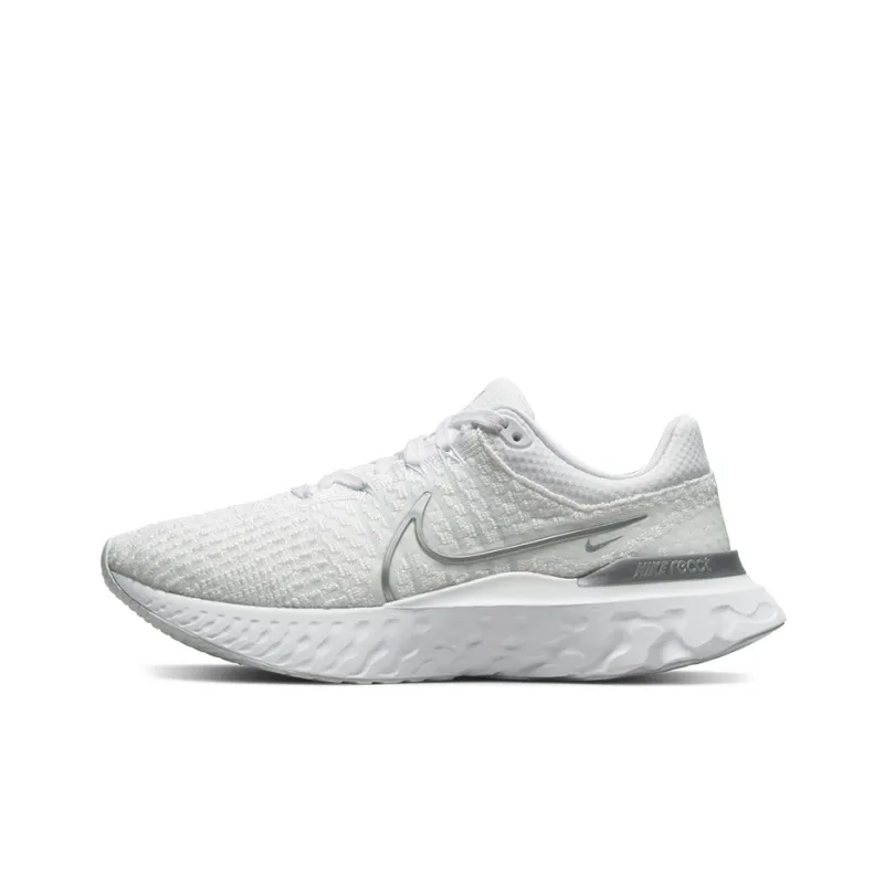 Nike React Infinity Run Flyknit 3 White Metallic Silver Women's-0