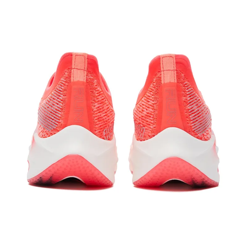 Erke Cushioning Abrasion Resistant Slip Resistant Breathable Low Top Running Shoes Women's Neon Magenta True White-3