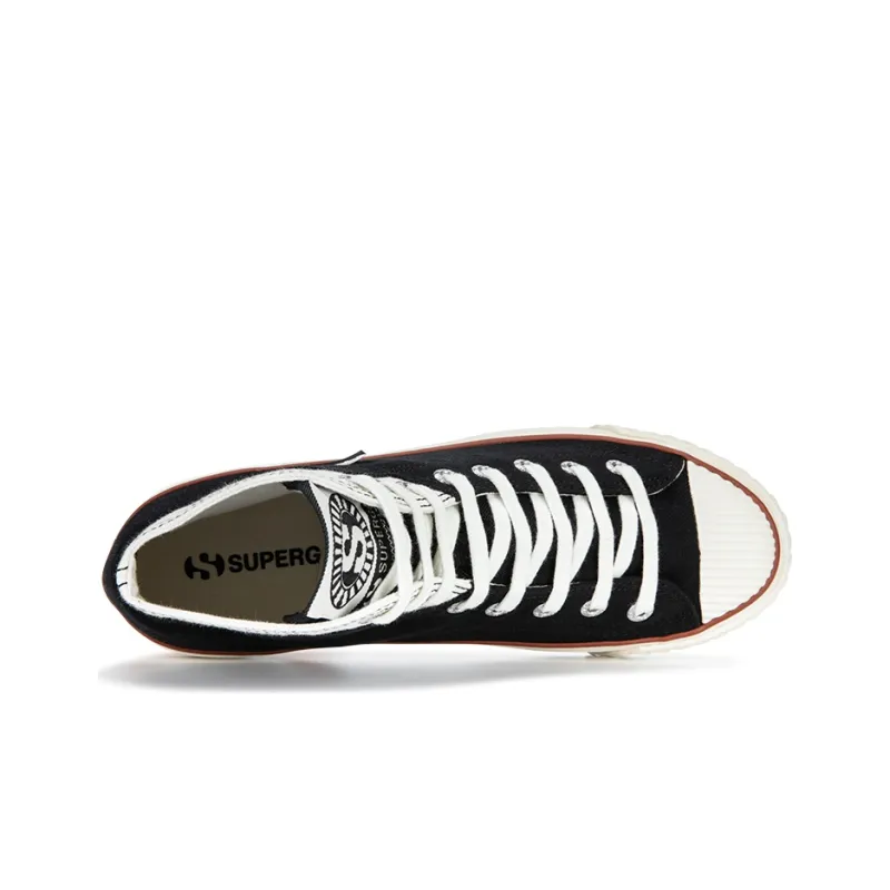 SUPERGA Skateboard Shoes Unisex High-Top Black-2