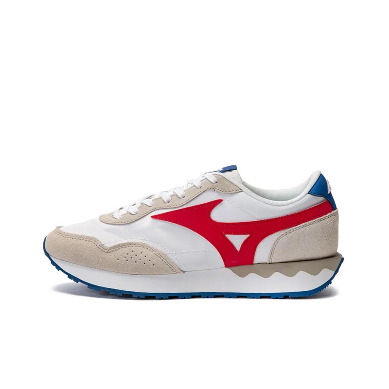 Mizuno LG 70s Anti-Slip And Wear-Resistant Breathable Low-Top Casual Shoes Unisex White Gray Red-0