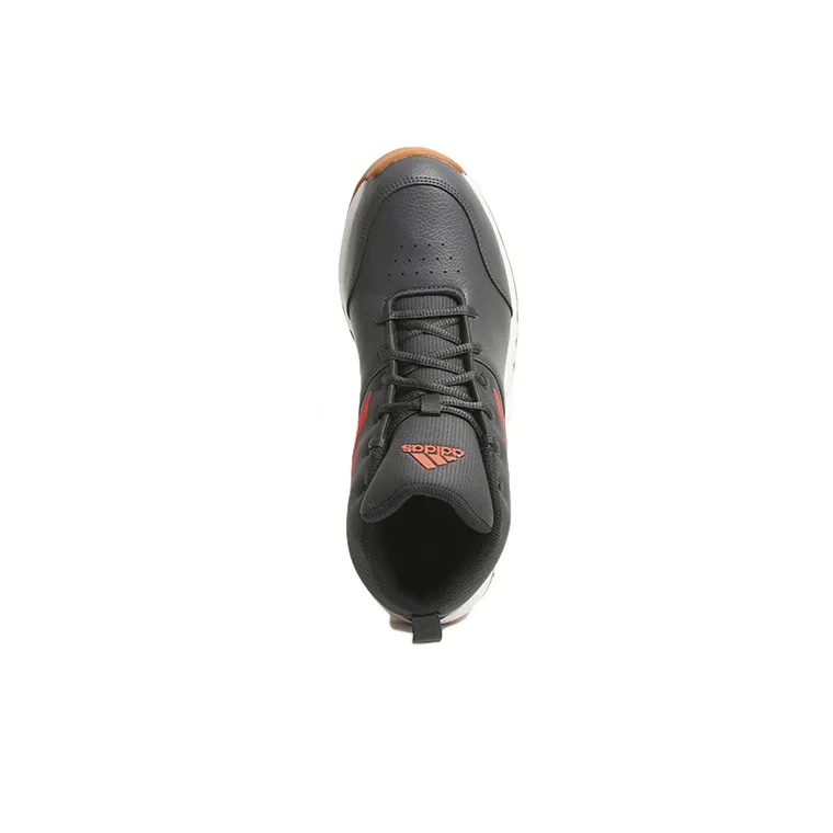 Adidas Court Rage Wear-Resistant Slip-Resistant High-Top Running Shoes Men's Gray Red-2