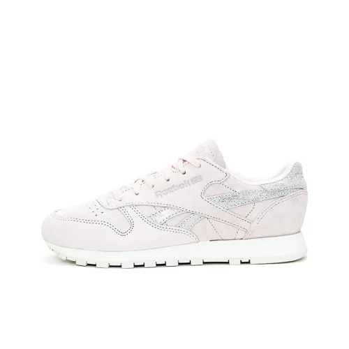 Reebok Classic Leather Running Shoes Women's Low-Top Light Pink