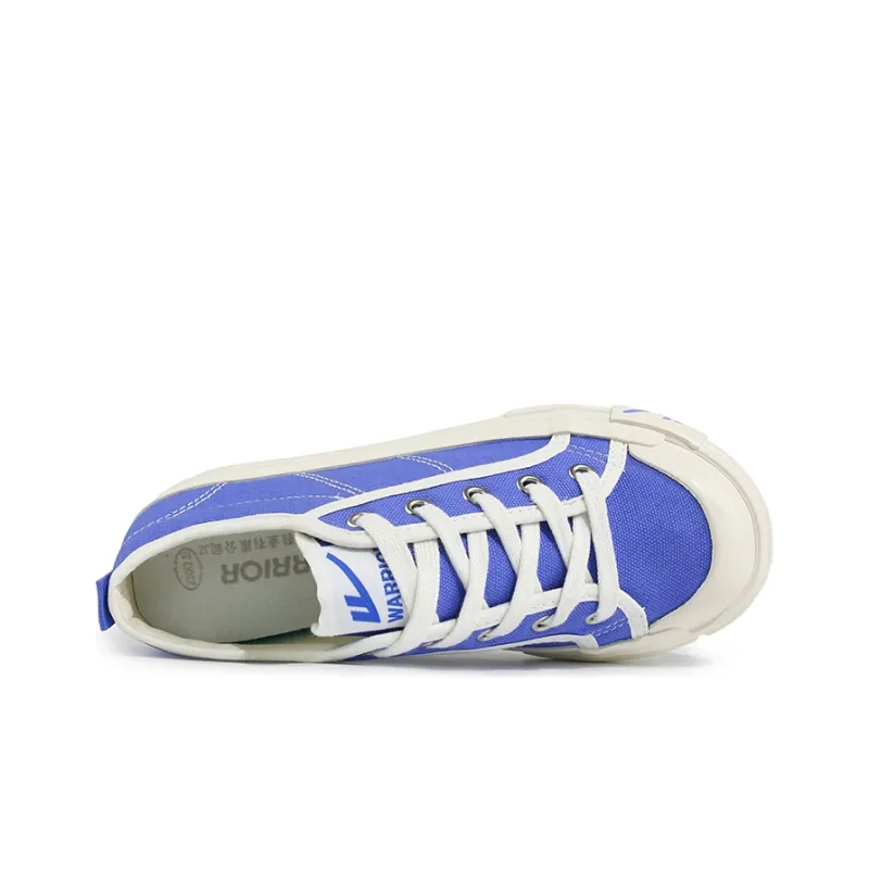 Warrior Wear Resistant Slip Resistant Low Top Skateboard Shoes Women's Royal Blue Beige-2