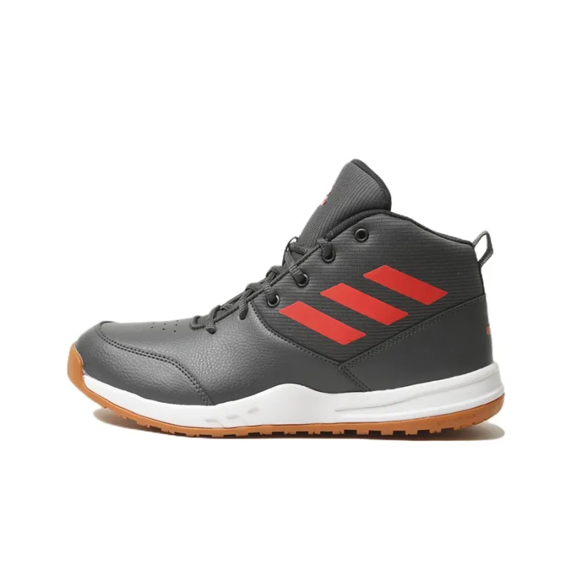 Adidas Court Rage Wear-Resistant Slip-Resistant High-Top Running Shoes Men's Gray Red-0