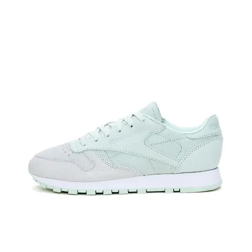 Reebok Classic Leather Running Shoes Women's Low-Top Light Green