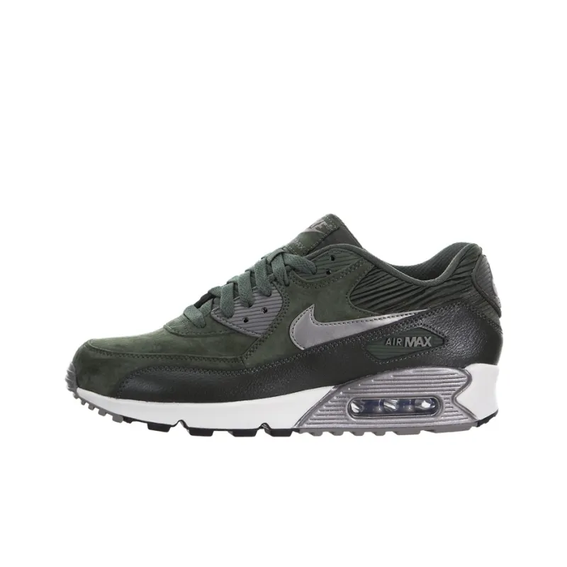 Nike Air Max 90 Leather Carbon Green Metallic Pewter Women's-0