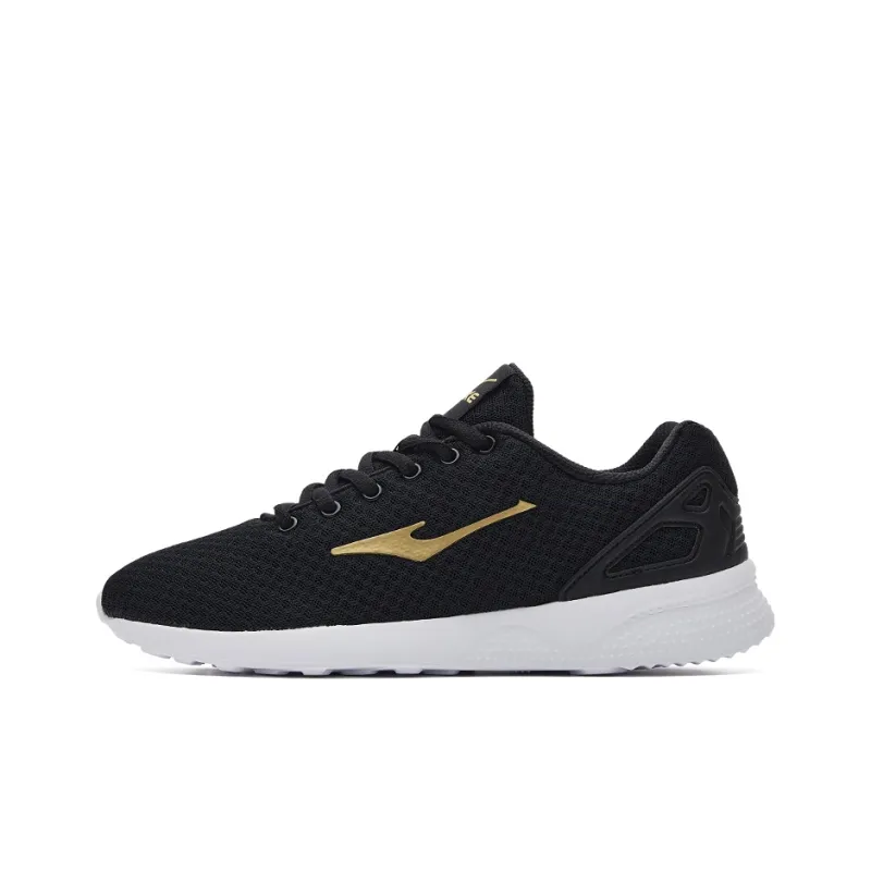 Erke Durable Breathable Low Top Sports Casual Shoes Men's Black Gold-0