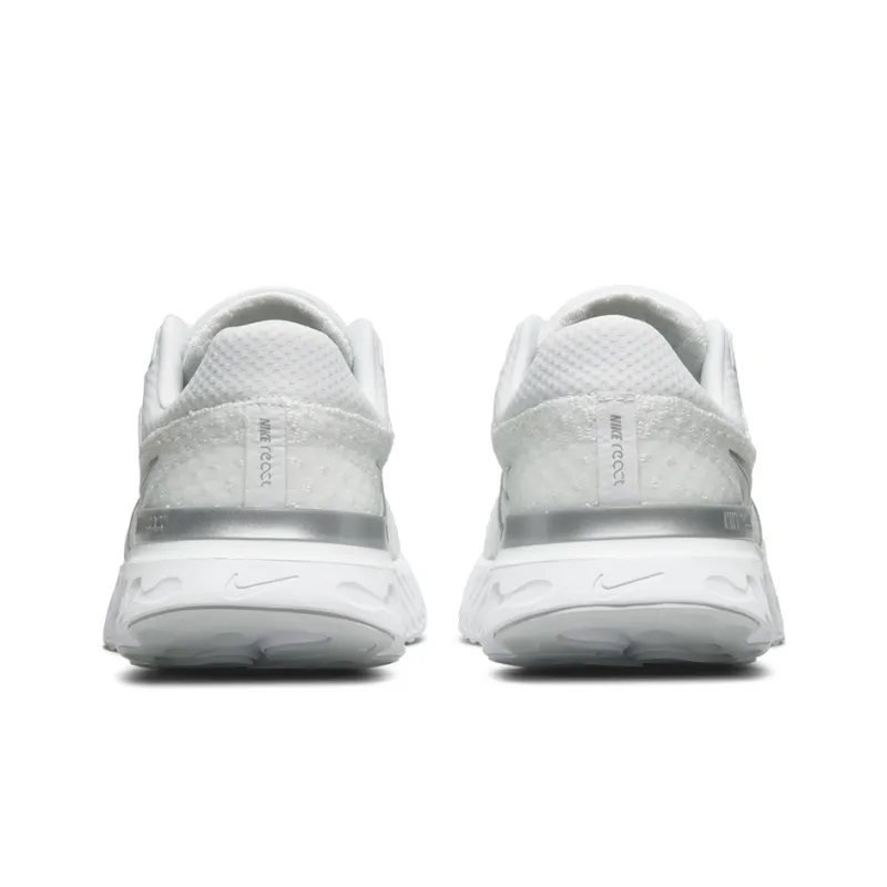 Nike React Infinity Run Flyknit 3 White Metallic Silver Women's-4