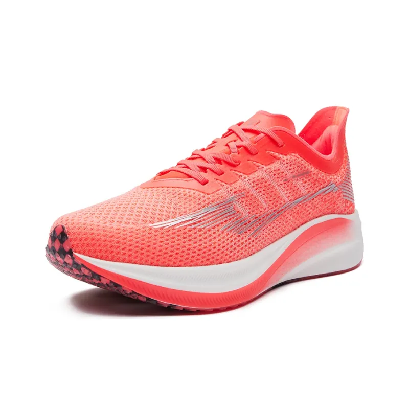 Erke Marathon Breathable And Lightweight Low Top Running Shoes Men's Neon Magenta True White-2