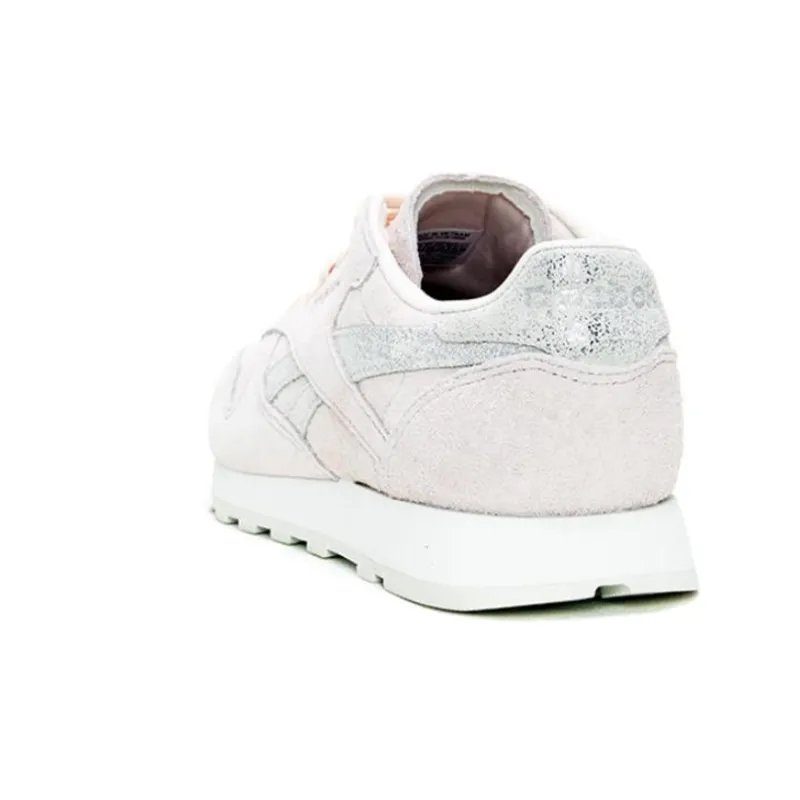 Reebok Classic Leather Wear-Resistant Low-Top Running Shoes Women's Light Pink-2