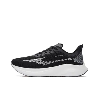 Erke Running Shoes Men Low Top Jet Black/True White