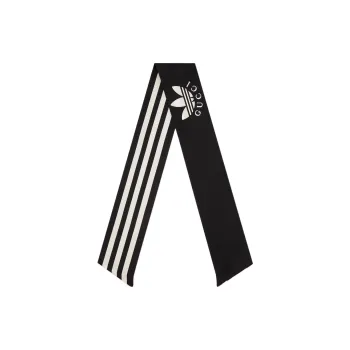 GUCCI X Adidas Striped Silk Neck Bow
