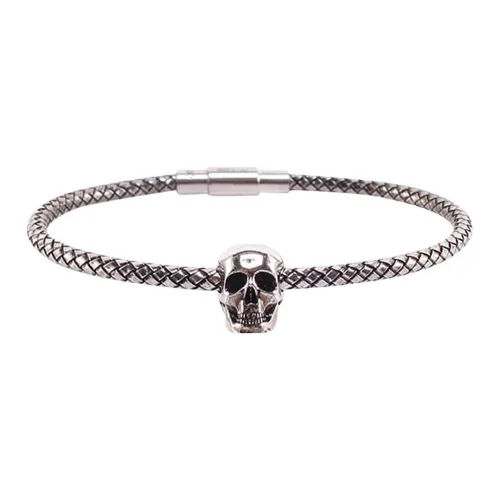 Alexander McQueen Metal Cord Skull Bracelet 