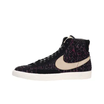 Nike Blazer Premium Wear-resistant And Lightweight Mid-Top Skateboard Shoes Women's Black Purple
