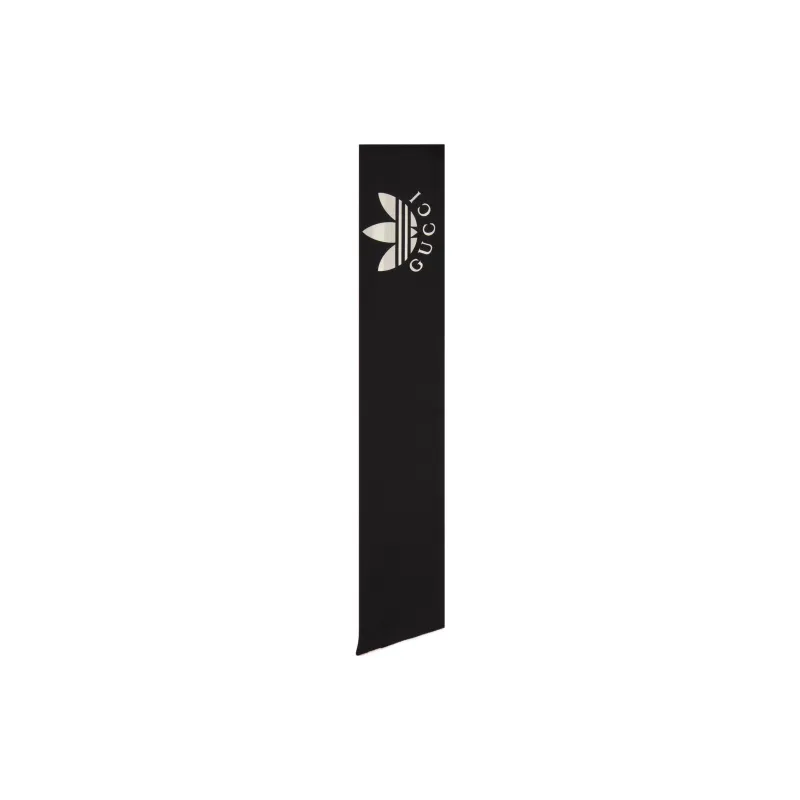 GUCCI X Adidas Striped Silk Neck Bow-1