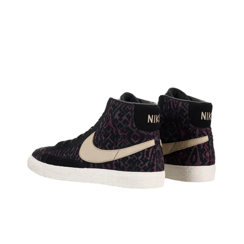 Nike Blazer Premium Wear-resistant And Lightweight Mid-Top Skateboard Shoes Women's Black Purple-2
