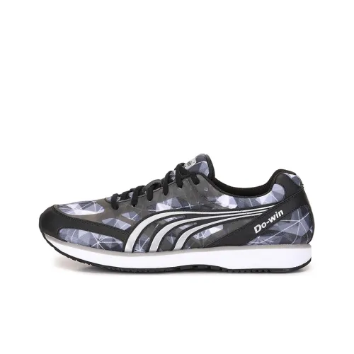 DO WIN Cushioning Anti Slip Wear Resistant Breathability Low Top Running Shoes Unisex Black