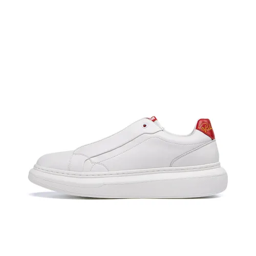 VICKI BROWN Jeans Skateboard Shoes Men Low-Top White/Red