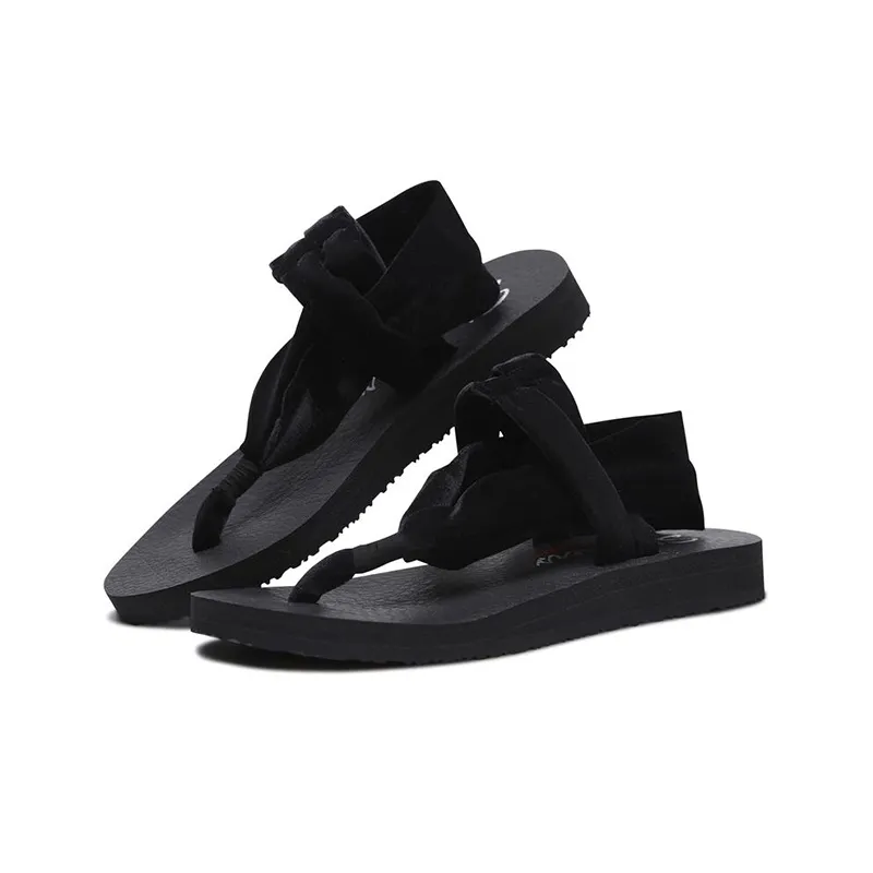 Skechers Meditation Rubber Sole Quiet Flip Flops Women's Black-2