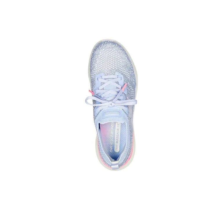 Skechers Go Walk Massage Fit Cushioning Anti-Slip And Wear-Resistant Low-Top Casual Shoes Women's Gray Pink-3