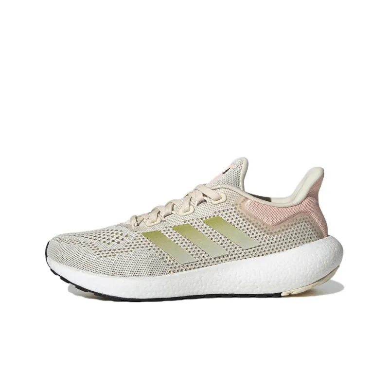 Adidas Pureboost 22 Wear-Resistant Low-Top Running Shoes Women's Beige Pink-0