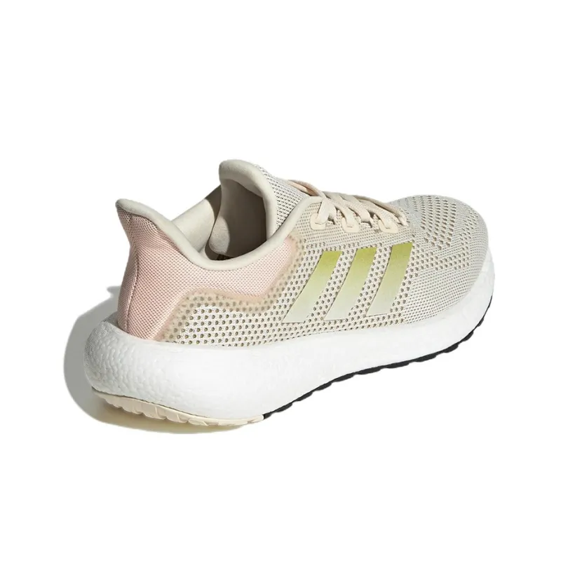 Adidas Pureboost 22 Wear-Resistant Low-Top Running Shoes Women's Beige Pink-3