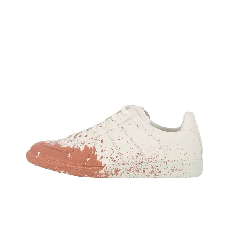 Maison Margiela Replica Low Top Stylish Skateboarding Shoes Men's White Orange-0