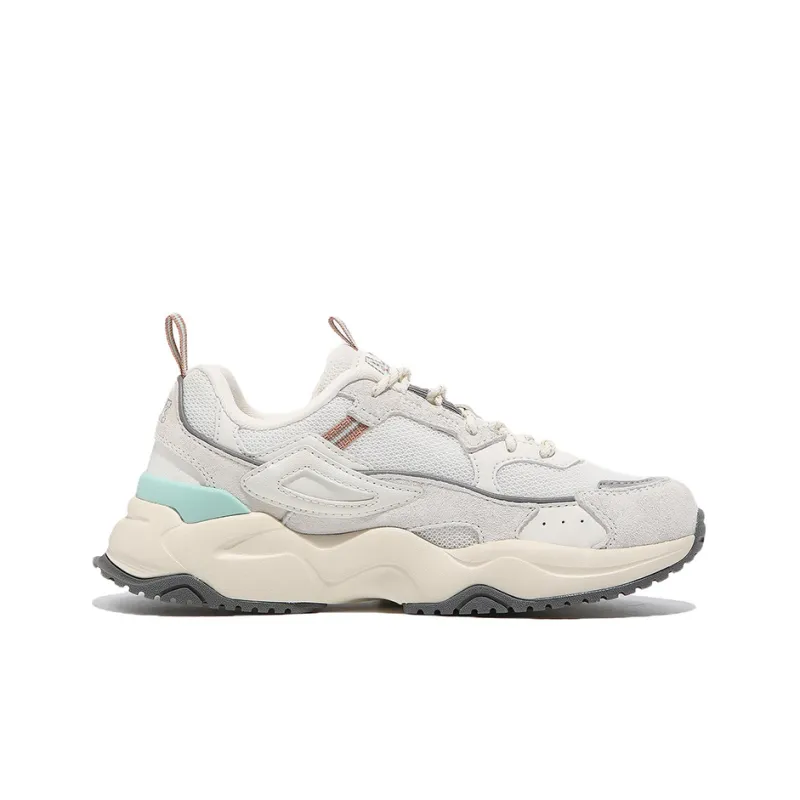 FILA Rayflide Cushioning, Slip Resistant, And Abrasion Resistant Low Top Casual Shoes Unisex White Green Korean Style-1