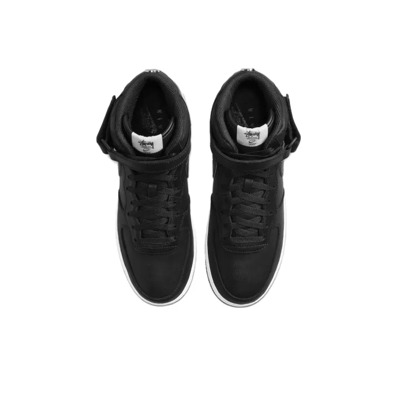 Nike Air Force 1 Mid Stussy Black White-3