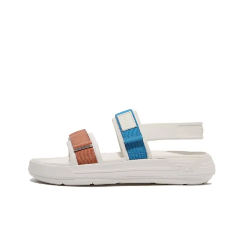 FILA Fong Sandals One Strap Sandals Unisex Beige White Blue Korean Style-0