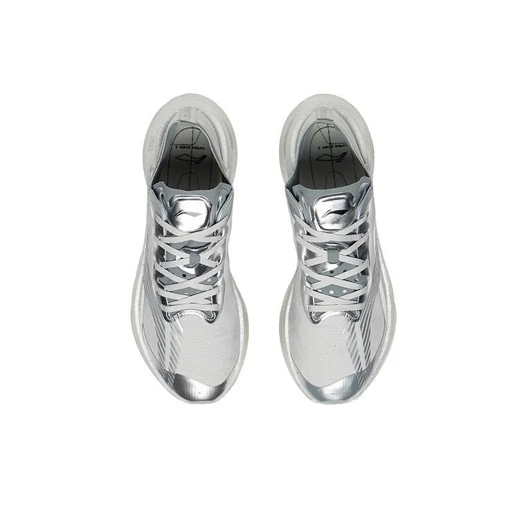 LiNing Jueying Cushioning Anti Slip Wear Resistant Breathability Low Top Running Shoes Men's Silver-3