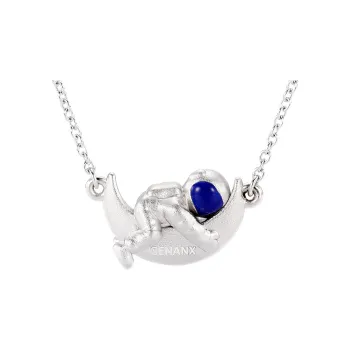 GENANX Necklaces Unisex Silvery White