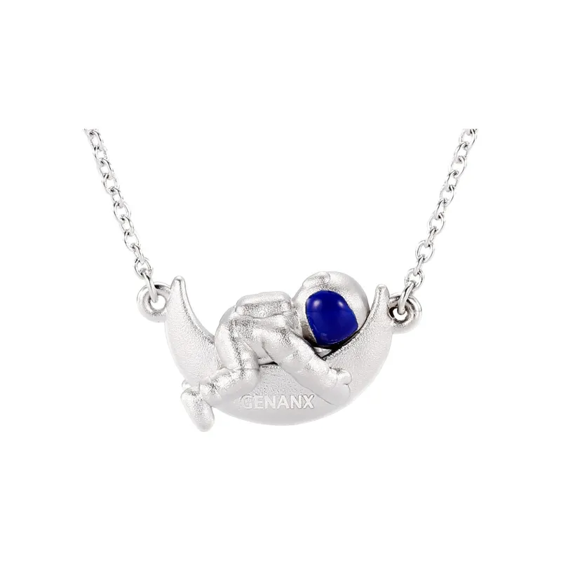 GENANX Necklaces Unisex Silvery White-0