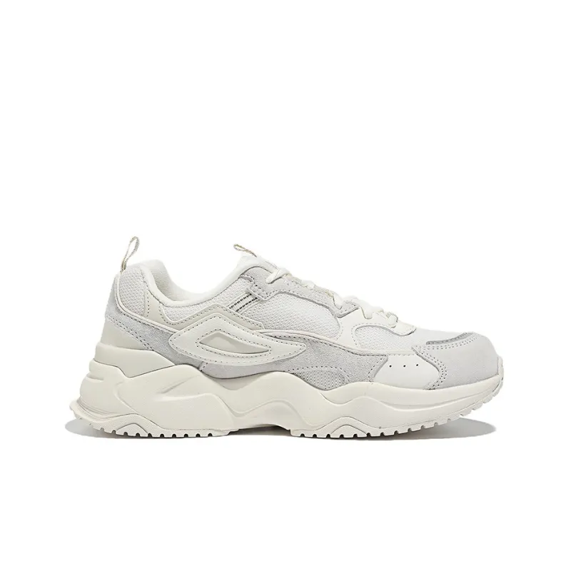FILA Rayflide Cushioning, Slip Resistant, And Abrasion Resistant Low Top Casual Shoes Unisex White Gray Korean Style-1