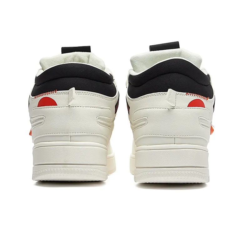 Erke Skateboard Shoes Men Mid Top Ivory White/Jet Black-3