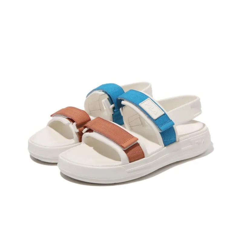 FILA Fong Sandals One Strap Sandals Unisex Beige White Blue Korean Style-2