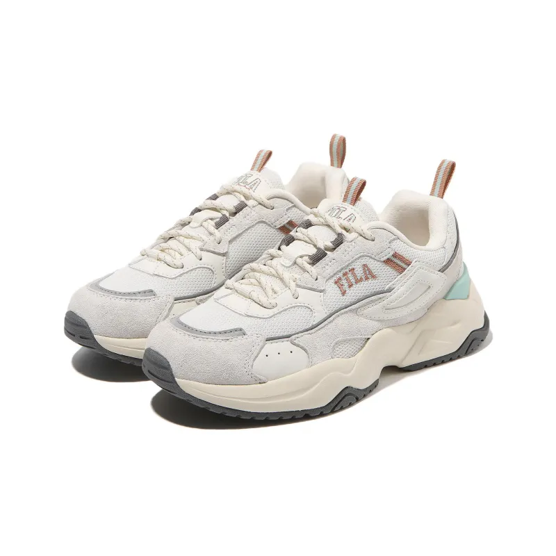 FILA Rayflide Cushioning, Slip Resistant, And Abrasion Resistant Low Top Casual Shoes Unisex White Green Korean Style-2