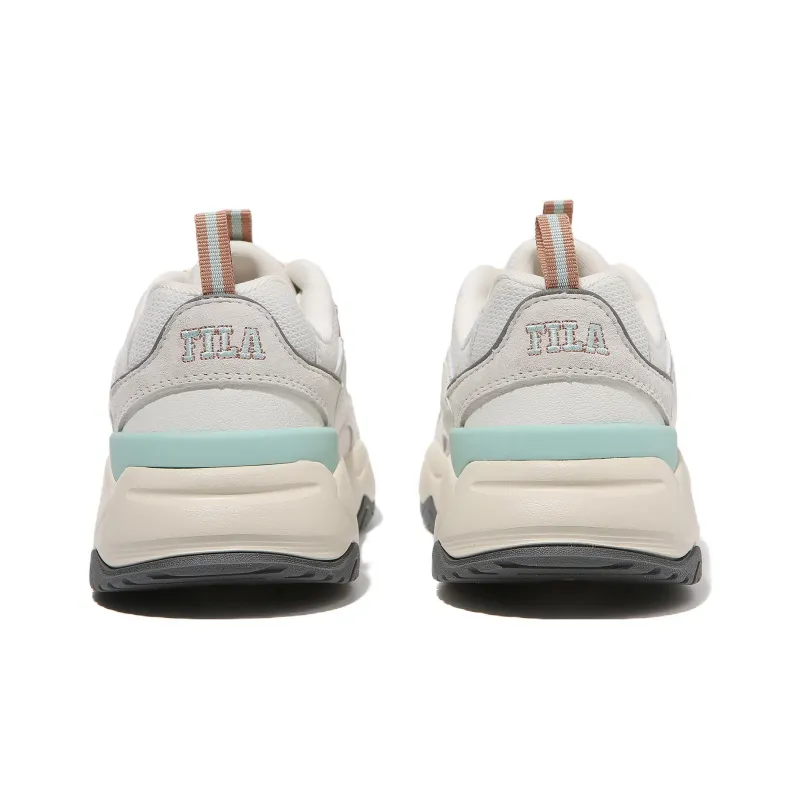 FILA Rayflide Cushioning, Slip Resistant, And Abrasion Resistant Low Top Casual Shoes Unisex White Green Korean Style-3