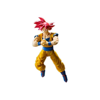 BANDAI Sun Wukong Bandai Soul Limited Shf Dragon Ball Movie Super Saiyan Divine Red Hair Action Figure Scale Figures