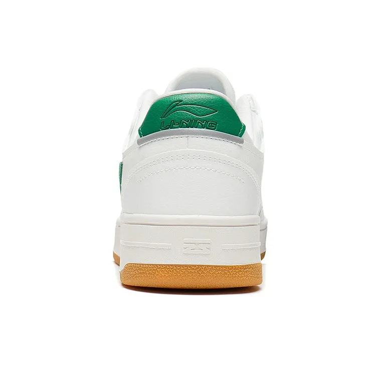 LiNing Slip Resistant Cushioning Abrasion Resistant Lightweight Breathable Low Top Skateboard Shoes Men's White Green-5
