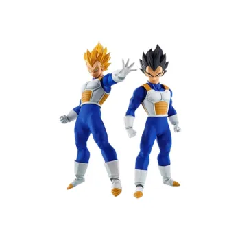 BANDAI Vegeta Bandai Imagination Works Dragon Ball Z Black Hair With Replaceable Yellow Hair Action Figures 17cm