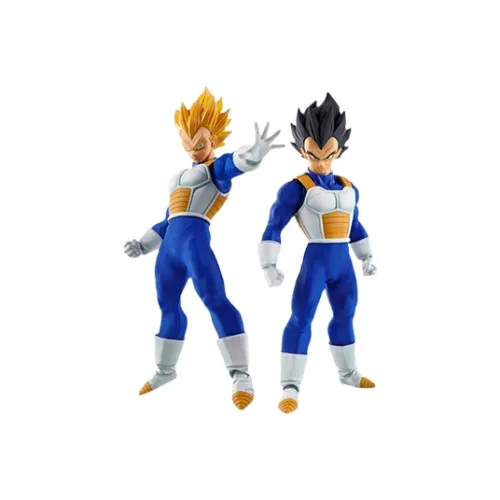 BANDAI Vegeta Bandai Imagination Works Dragon Ball Z Black Hair With Replaceable Yellow Hair Action Figures 17cm