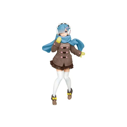 TAITO Rem Zero − Starting Life In Another World Rem Winter Outfit Coat Figure 23cm Bonus Gifts