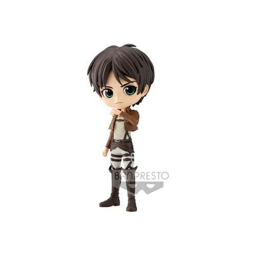 BANPRESTO Eyewear Factory Q Posket Attack On Titan Eren Yeager Model B 14cm Bonus Gifts