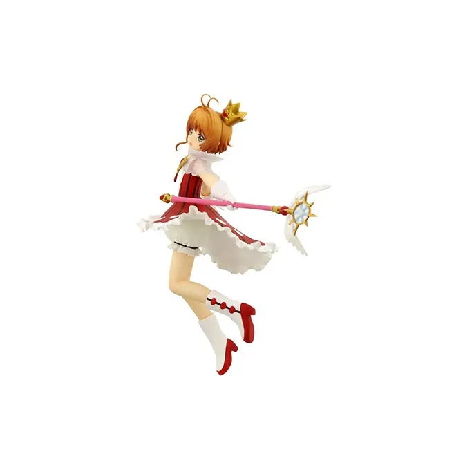 FURYU Sakura Kinomoto Cardcaptor Sakura, Transparent Card Edition, Sakura, Includes Base, 19cm Bonus Gifts-4