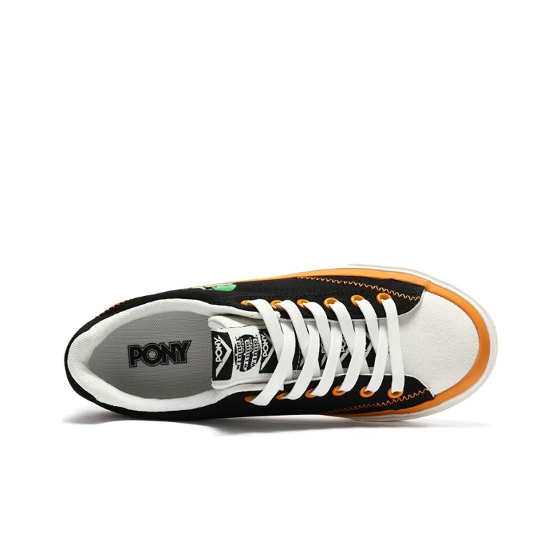 PONY Winner Low Top Skateboard Shoes Unisex Black White-3