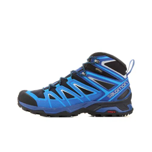 SALOMON X Ultra 3 Hiking / Trekking Shoes Men Mid-Top Blue/Black