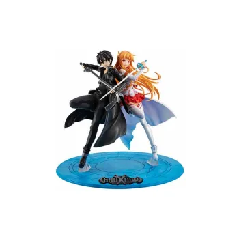 MegaHouse Sword Art Online 10th Anniversary Lucrea Kirito And Asuna Action Figure Black & White