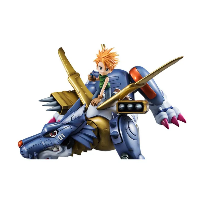 MegaHouse Metal Garurumon Gem Digimon Yamato Ishida Metal Garurumon 30cm Scale Figures-0
