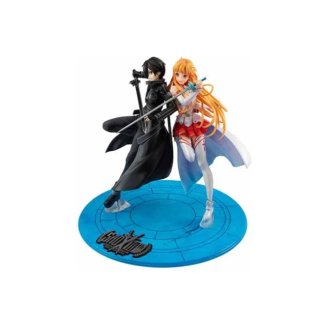 MegaHouse Sword Art Online 10th Anniversary Lucrea Kirito And Asuna Action Figure Black & White-4